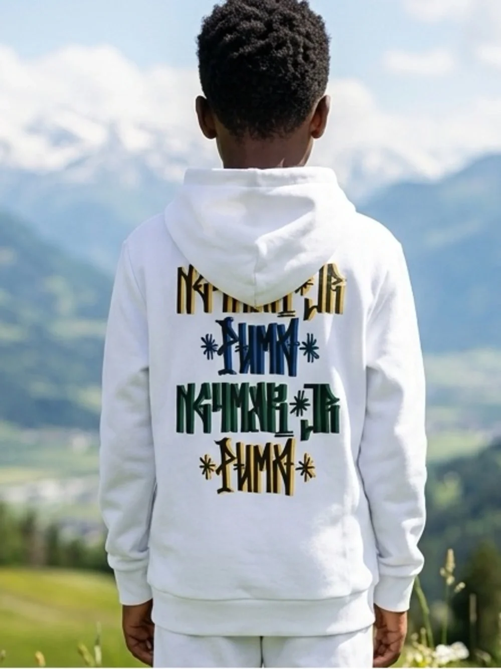 NWT PUMA Youth Unisex White Neymar Copa Jr Hoodie Pullover Athletic - Size XS